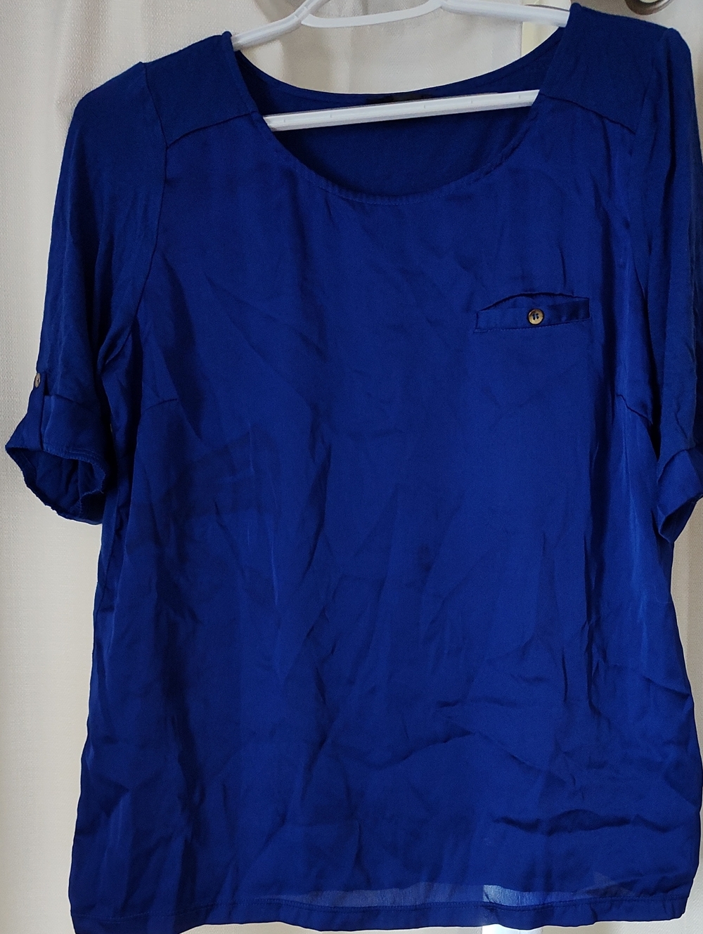 The Limited Cobalt Blue Short Sleeve Scoop Neck Blouse